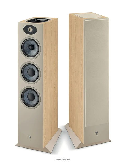 Focal Theva N°3-D — Profesjonalne kolumny podłogowe z membranami Slatefiber Light Wood